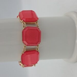 Traci Lynn Vibrant Pink and Gold Bracelet